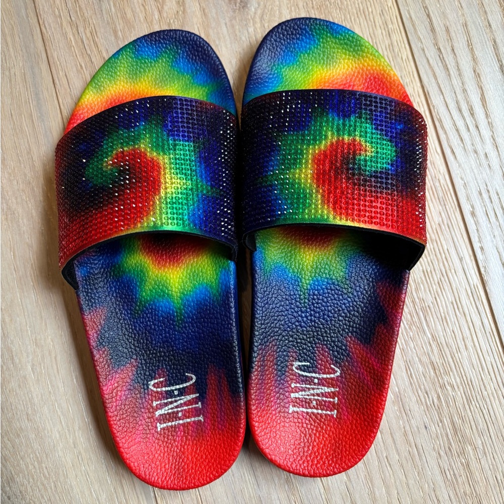 INC International Concepts Multicolor Tie-Dye Sandals